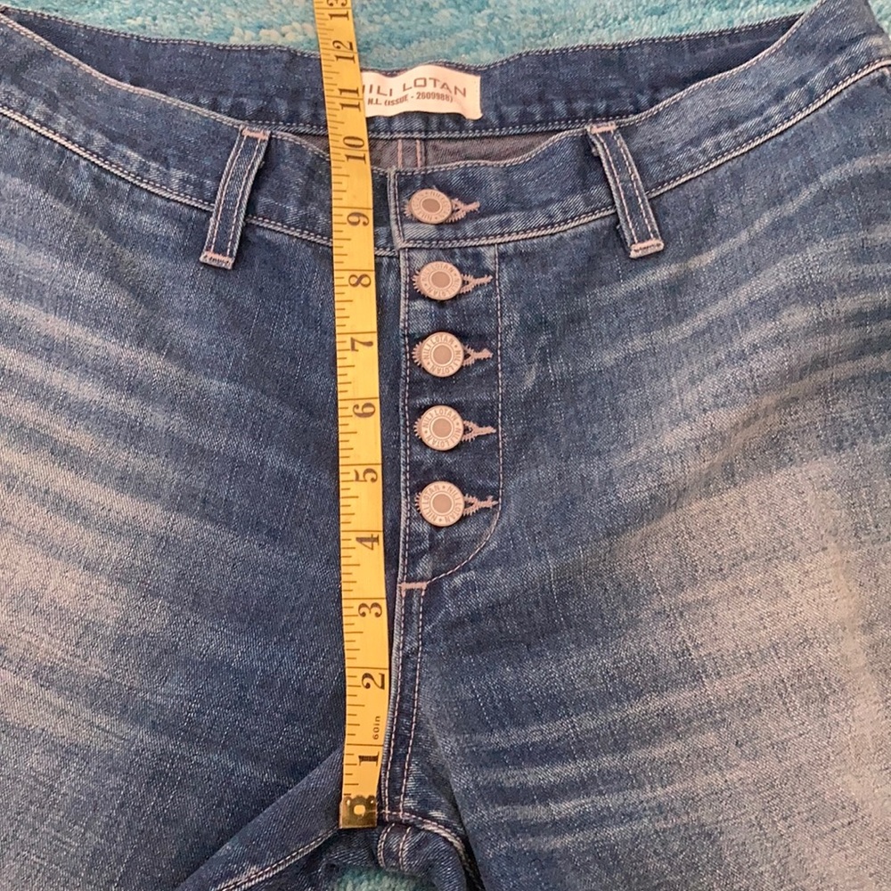 🎈🎈Nili Lotan Wide leg exposed Button Fly Jeans Mid - Picture 9 of 13